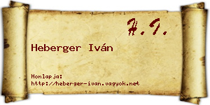 Heberger Iván névjegykártya